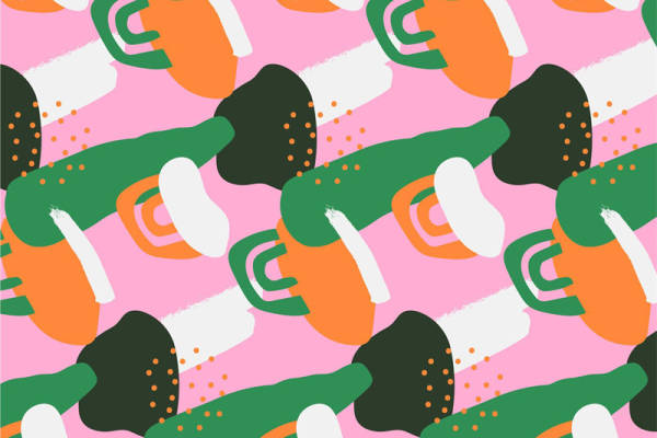 活力四射的抽象几何图案服装印花面料