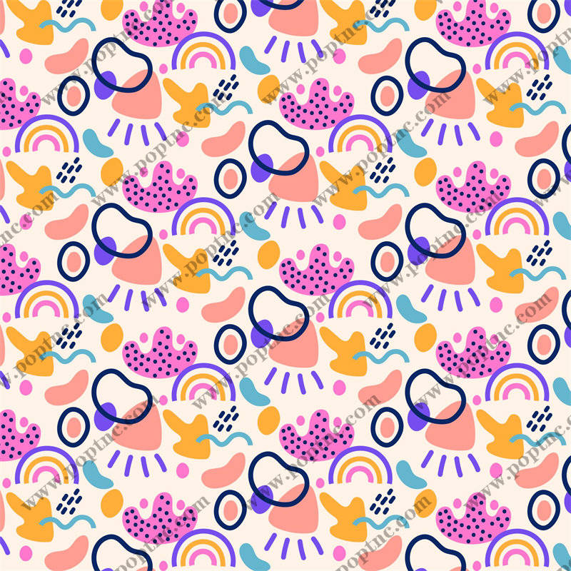 梦幻色彩抽象图案面料印花,打造独特儿童服装印花风格