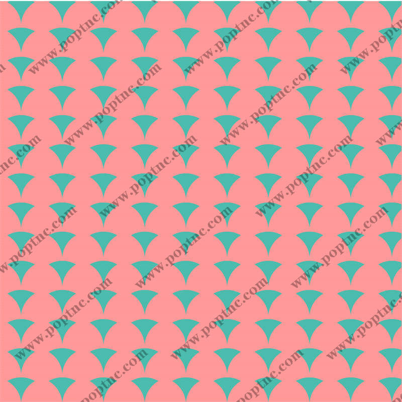 清新蓝绿扇形图案面料印花,打造夏日活力服装印花