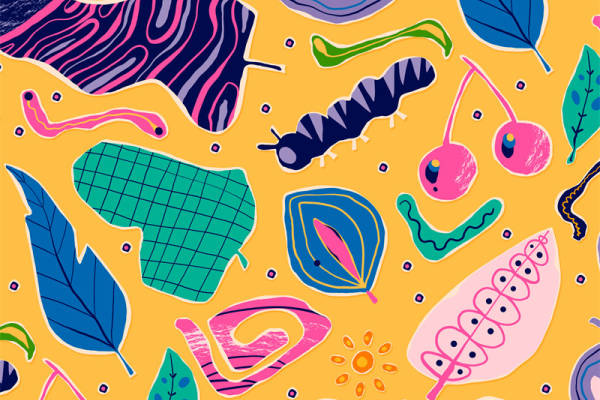 活力四射的抽象图案服装印花面料设计