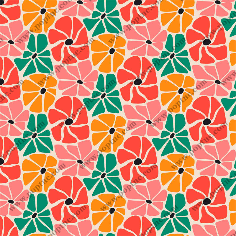 活力四射的抽象花卉面料印花,点亮你的服装