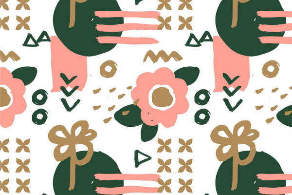 时尚抽象几何图案服装印花面料设计