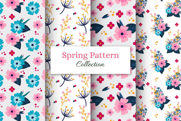 春季花卉面料印花:时尚服装印花设计灵感