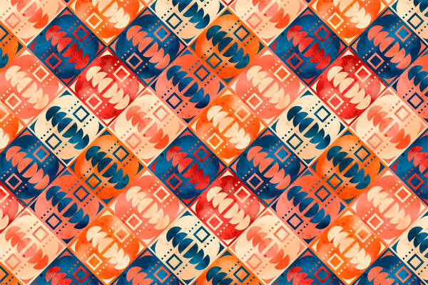 探索色彩斑斓的几何图案服装印花面料