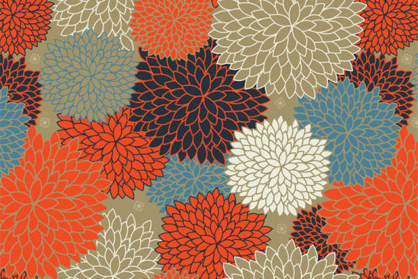 秋季灵感：多彩花卉面料印花服装设计