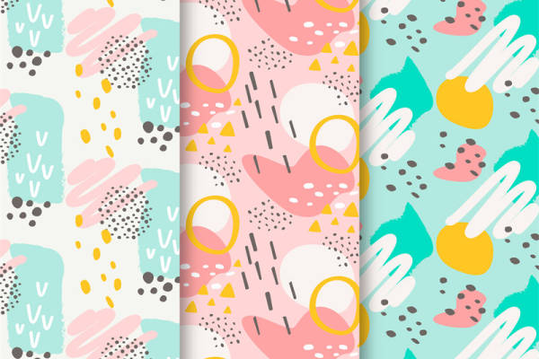 探索春日活力：多彩抽象图案面料印花服装印花设计