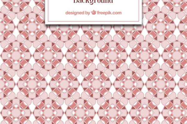 优雅粉色几何图案服装印花面料设计