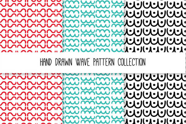 手绘波浪图案服装印花，打造时尚新潮流