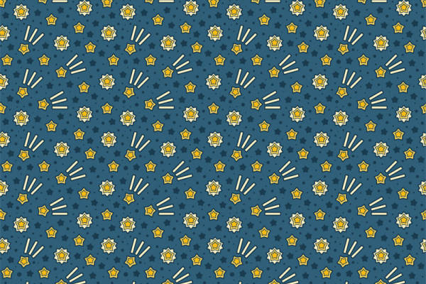 探索深蓝色背景上的金色几何图案服装印花面料