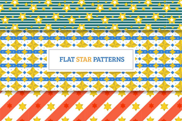 时尚多彩星星条纹服装印花面料设计