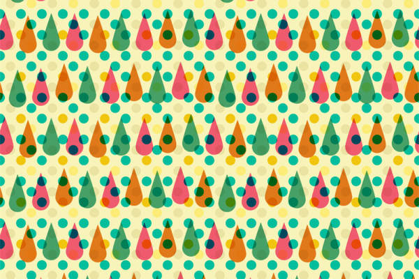 多彩水滴图案面料印花，为服装增添活力