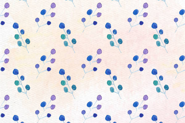 清新自然风格服装印花:水彩植物图案面料印花设计