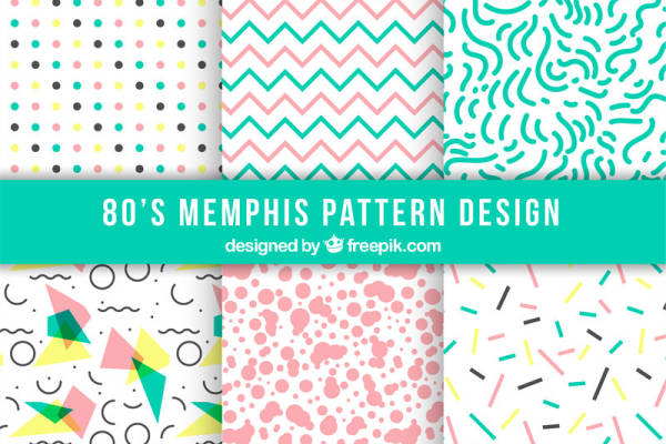 复古80年代孟菲斯风格面料印花服装设计