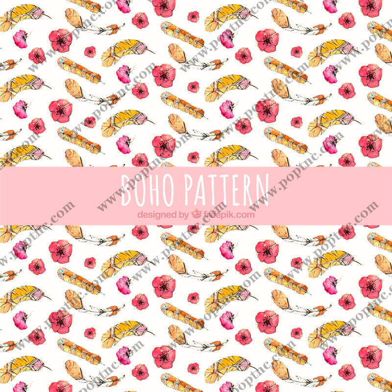 春日浪漫花卉与蝴蝶图案服装印花面料设计