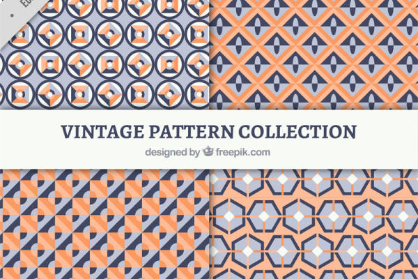 复古风格服装印花面料图案设计集合