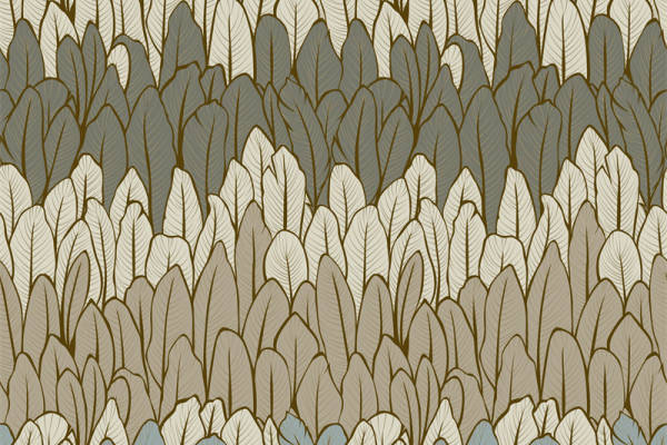 自然风格面料印花:优雅叶子图案服装印花设计