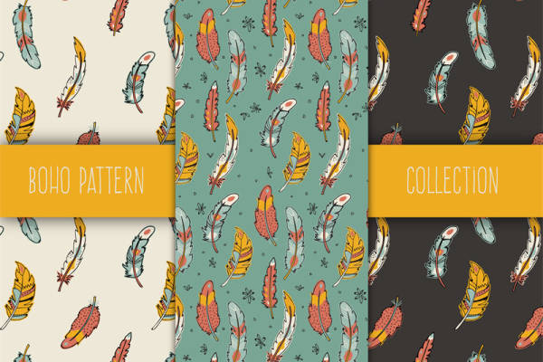 探索自然之美：多彩羽毛图案服装印花面料