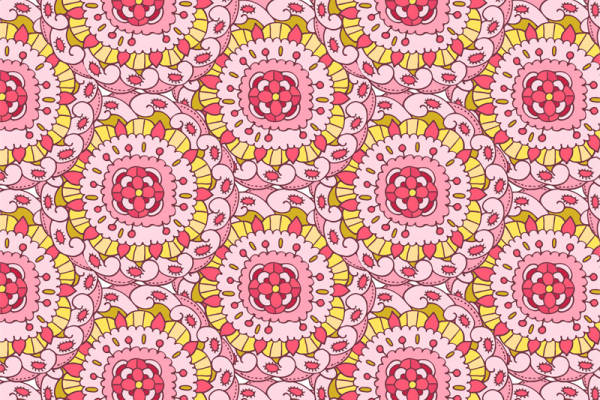 复古花卉图案服装印花面料设计