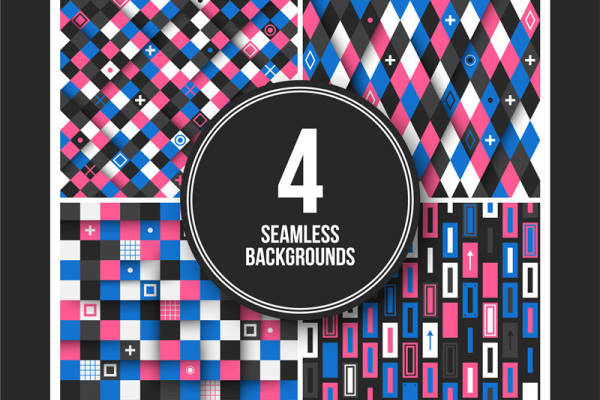 探索四种无缝背景:几何图案面料印花与服装印花设计