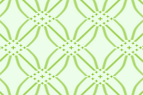 清新自然风绿色几何图案服装印花面料