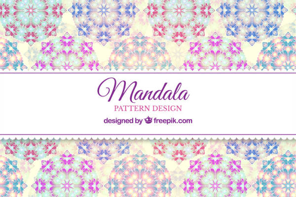 梦幻色彩曼陀罗图案服装印花面料设计