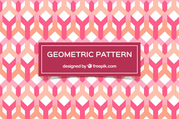 时尚粉色几何图案服装印花面料设计