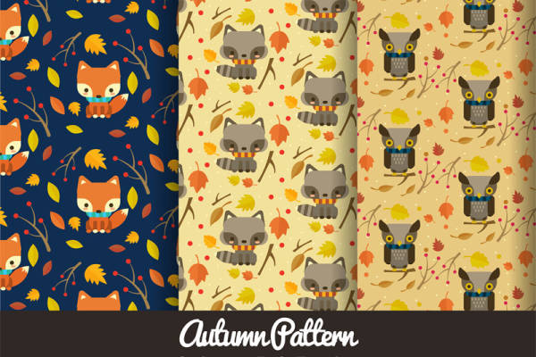 秋季主题服装印花面料设计：狐狸与猫头鹰的温馨图案