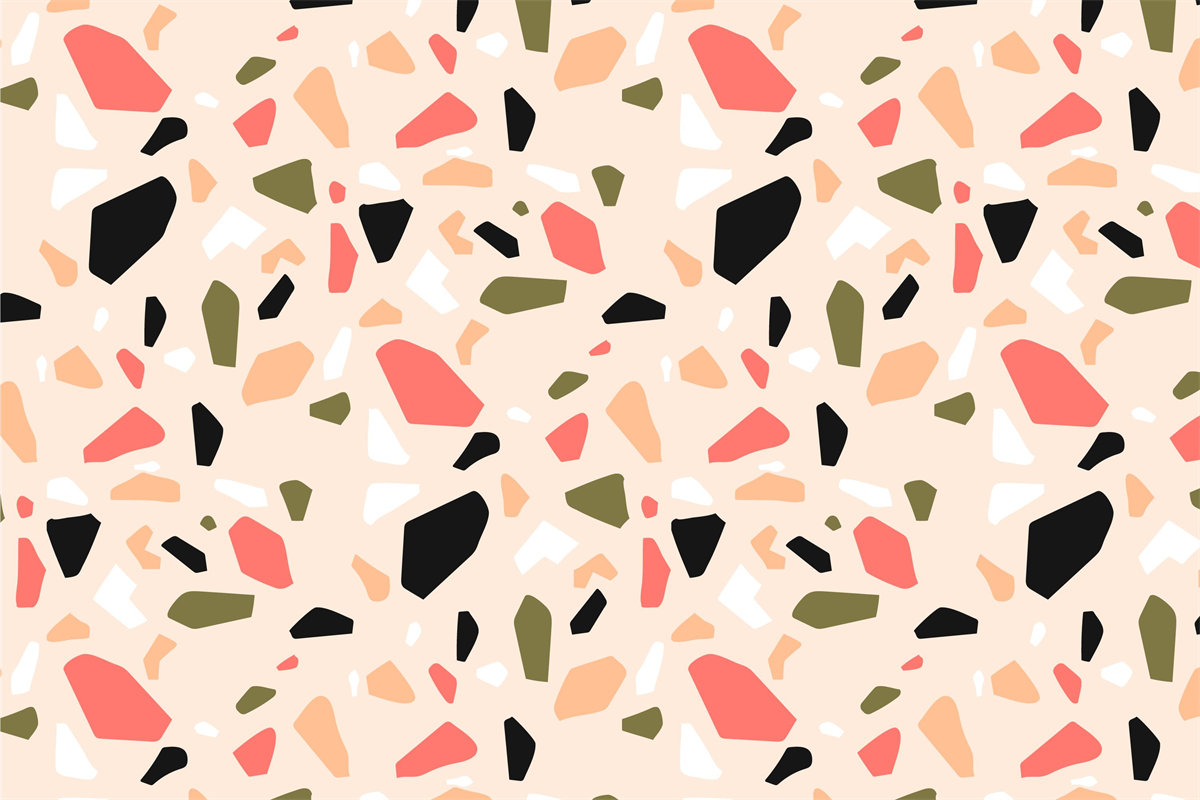 时尚多彩抽象几何图案服装印花面料设计