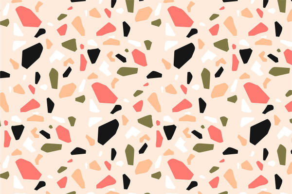 时尚多彩抽象几何图案服装印花面料设计