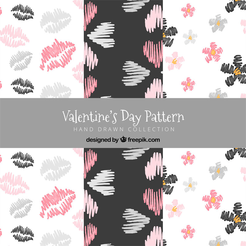 情人节主题手绘服装印花面料设计