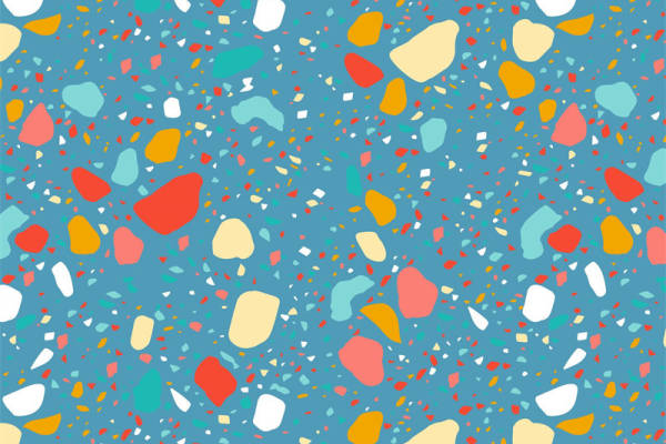 活力四射的多彩抽象几何服装印花面料设计