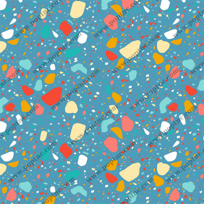 活力四射的多彩抽象几何服装印花面料设计