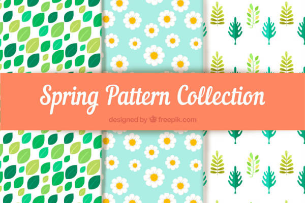 春日清新风格服装印花面料图案设计