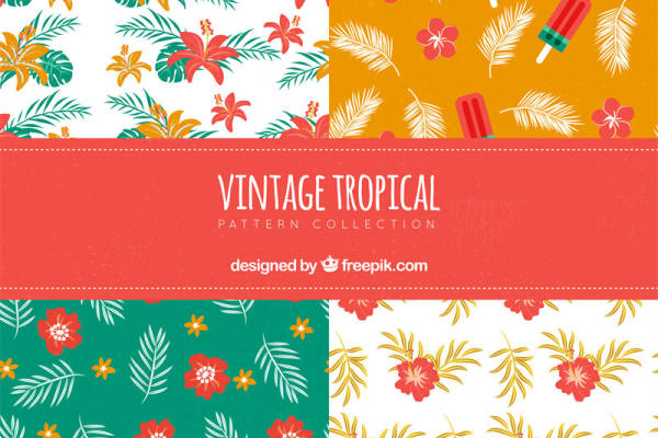 复古热带风情面料印花：夏季服装印花设计灵感