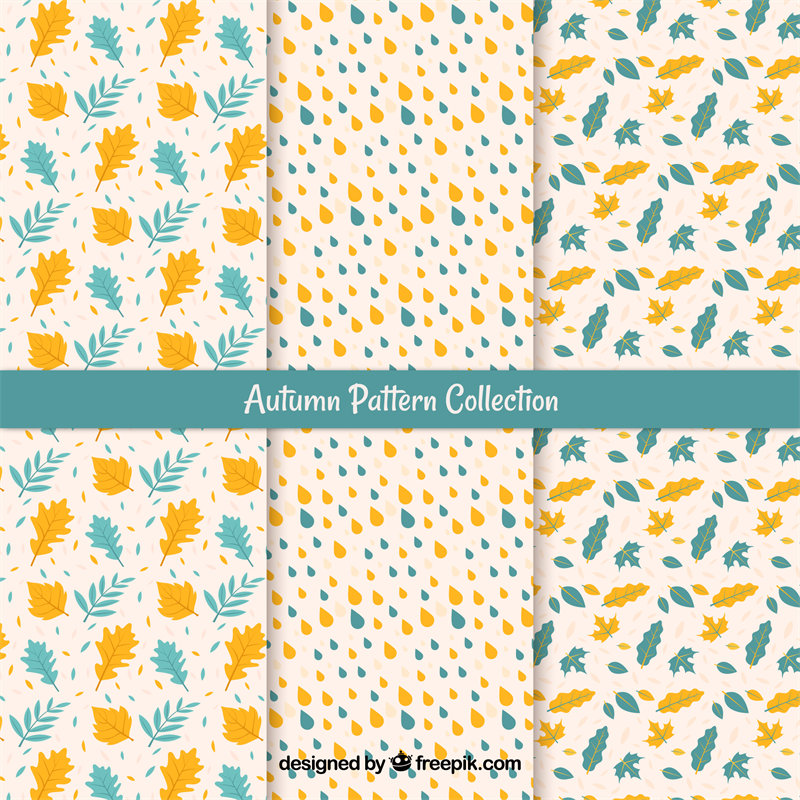 秋季风格服装印花:自然落叶图案面料印花设计