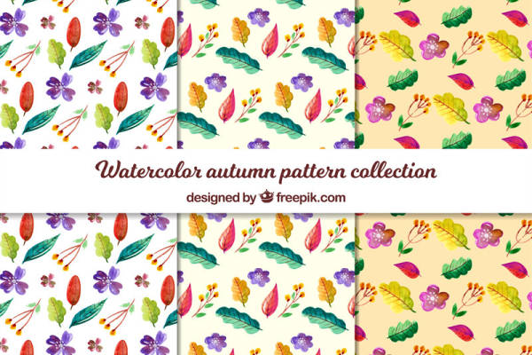 秋季水彩风格服装印花面料图案推荐