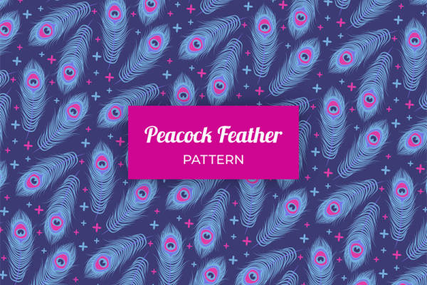 时尚孔雀羽毛图案面料印花，为服装增添独特魅力