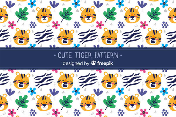 萌趣小老虎图案服装印花:打造可爱风格童装面料印花