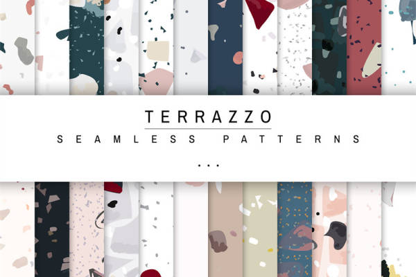 探索时尚新趋势:多色水磨石纹理服装印花面料