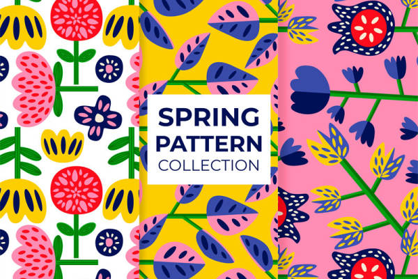 春日活力花卉图案服装印花面料设计