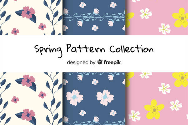 春季花卉面料印花设计:清新优雅服装印花图案