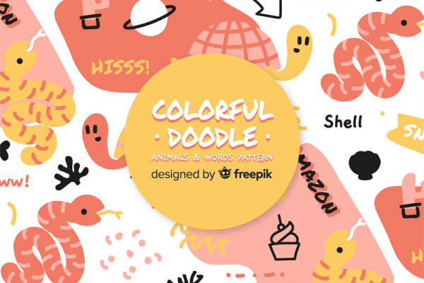 可爱动物主题服装印花：活泼蛇与乌龟的趣味图案