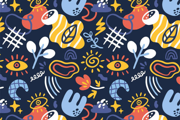 2020年流行抽象图案面料印花服装印花设计