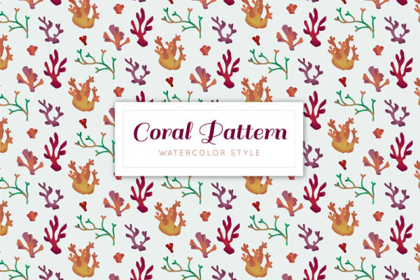 水彩风格珊瑚图案服装印花：自然之美的时尚演绎