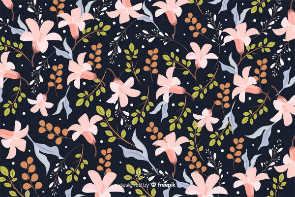 优雅花卉图案面料印花，春季服装印花设计灵感
