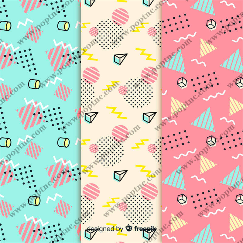 时尚多彩几何图案服装印花面料设计