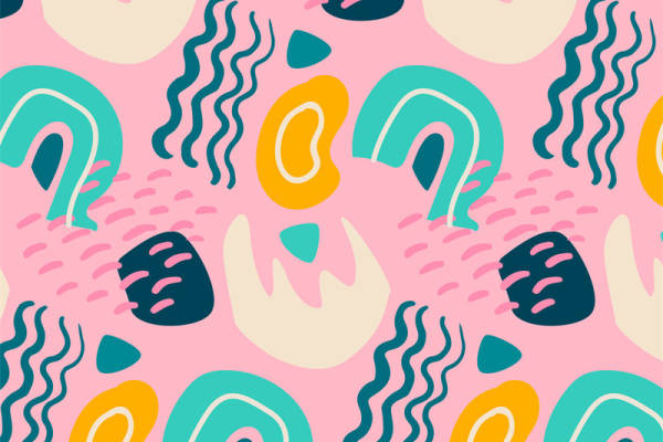 活力四射的抽象几何服装印花面料设计