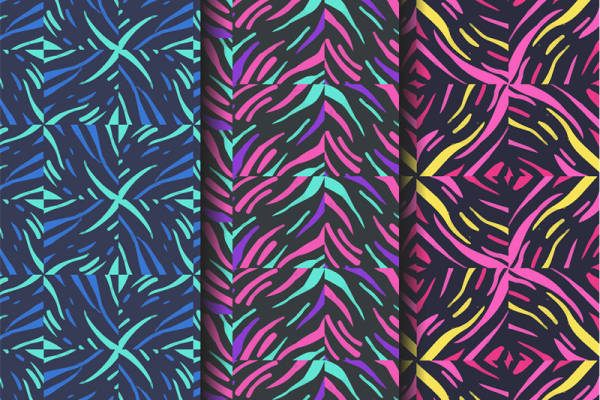 时尚多彩叶子图案服装印花面料设计