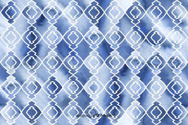 优雅蓝色水彩背景的服装印花设计