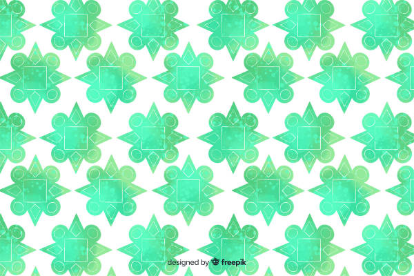 清新薄荷绿几何图案服装印花面料设计